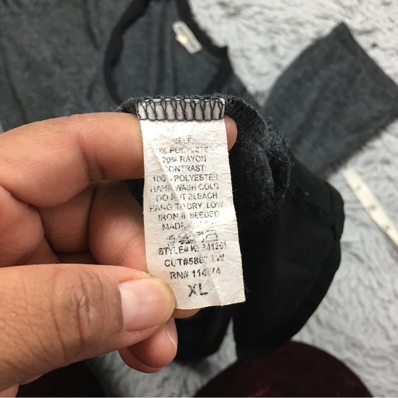 Anthropologie Pleione  Contrast Trim Chiffon Top High Low Chest Pocket Gray XL - Picture 16 of 16